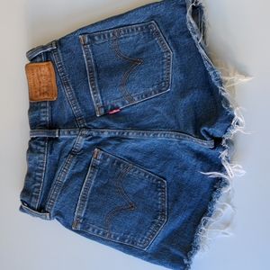 Levi's Ribcage Jean Shorts Medium Wash Distressed Women's 24